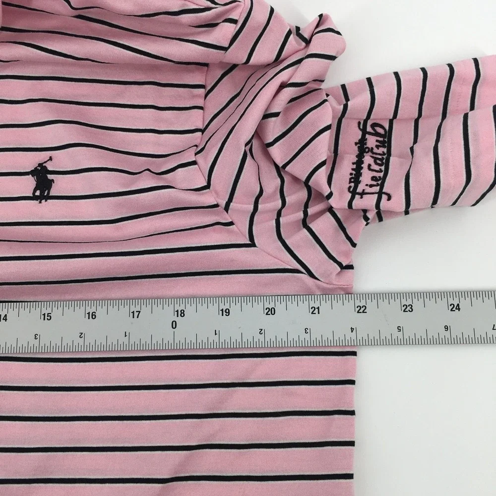 Polo Golf Ralph Lauren Polo Mens M Pink Stripe Pima Cotton Pittsburgh Field Club